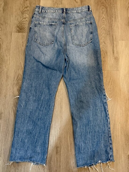 Garage 90s Straight Distressed Cropped Jeans Size 9 - Picture 4 of 7